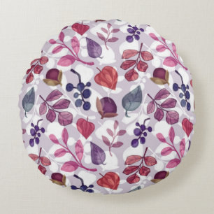 Coussins Ronds Motif sans couture d'automne végétable, dessin ave