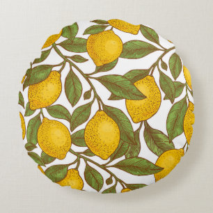 Coussins Ronds Motif sans couture de citron