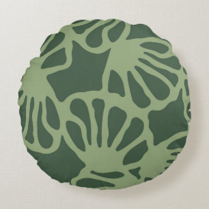 Coussins Ronds Motif sans couture de corail floral abstrait vert