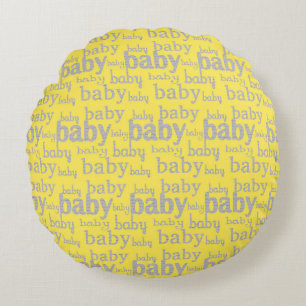 Coussins Ronds Motif sans couture de mots artistiques pour bébé d