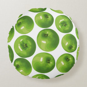 Coussins Ronds Motif sans couture de pomme verte