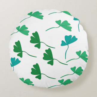 Coussins Ronds Motif sans couture de trèfle botanique aux feuille