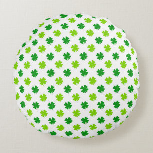 Coussins Ronds Motif sans couture Trèfle à quatre feuilles Chance