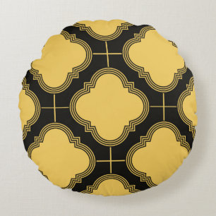 Coussins Ronds Motif sans faille Art Déco. Orna décoration vintag