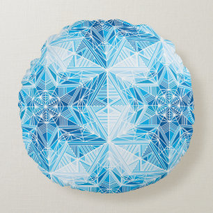 Coussins Ronds Motif sans soudure Abstrait de flocons de neige ét