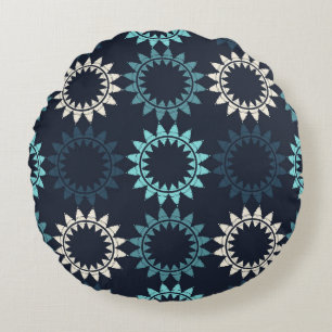Coussins Ronds Motif sans soudure. Motif folklorique. Géométrie v