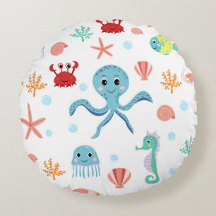 Coussins Ronds Motif Sea World