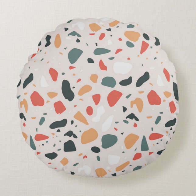 Coussins Ronds Motif Terrazzo (Devant)