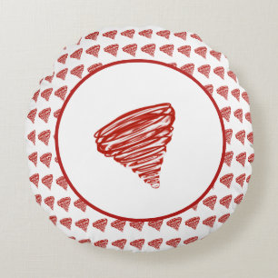 Coussins Ronds Motif Tornades Rouges