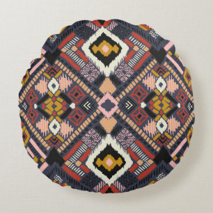 Coussins Ronds Motif tribal africain Chevron Aztec