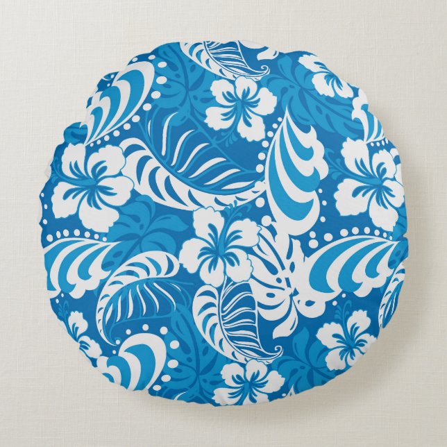 Coussins Ronds Motif tropical de ketmie (Devant)