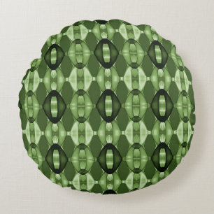 Coussins Ronds Motif vert géométrique moderne