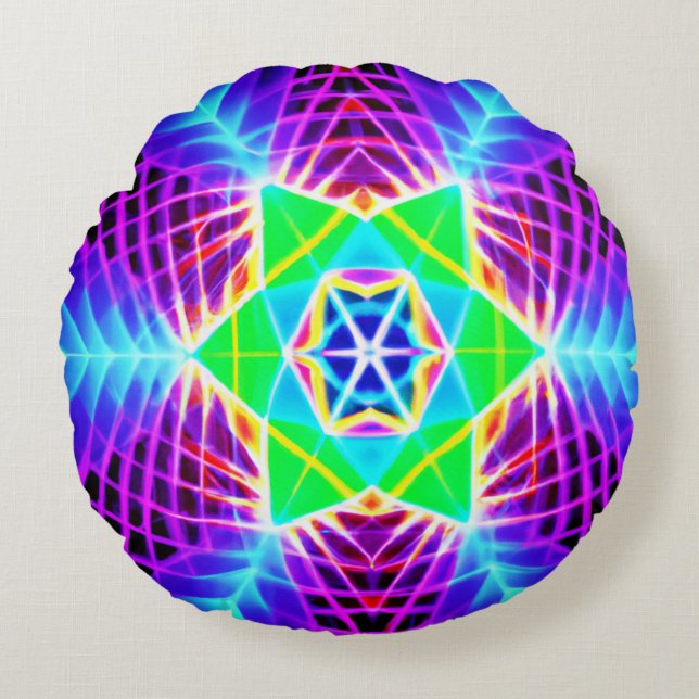 Coussins Ronds Motif vif coloré (Devant)