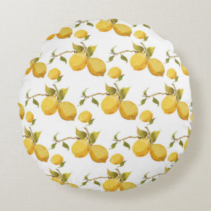 Coussins Ronds Motif vintage au citron
