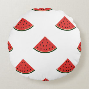 Coussins Ronds motif vintage avec des tranches de pastèque sur un