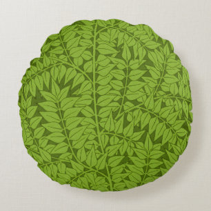 Coussins Ronds Motif vintage feuille verte de William Morris Bran