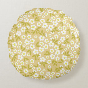 Coussins Ronds Motif vintage sans couture abstrait. Flux blanc mo