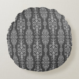 Coussins Ronds motif vintage sans couture dans le style ethnique.