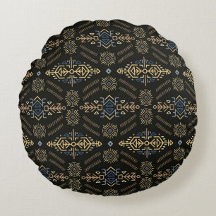 Coussins Ronds Motif vintage sans couture dans le style ethnique.