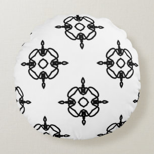 Coussins Ronds Motif vintage sans couture en ornement géométrique