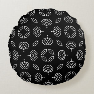 Coussins Ronds Motif vintage sans couture en ornement géométrique