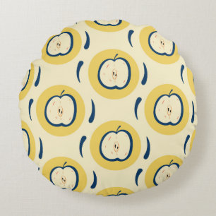 Coussins Ronds Motif vintage sans soudure avec pomme.