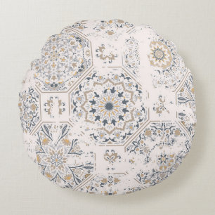 Coussins Ronds Motif vintage transparent avec effet attriti