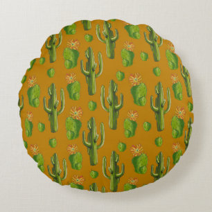 Coussins Ronds Motif Wild Cactus