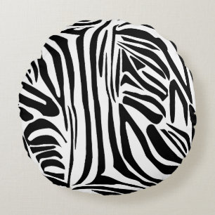 Coussins Ronds Motif zèbre