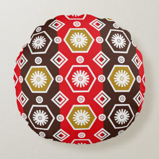 Coussins Ronds motifs batik indonésiens avec plan très distinctif