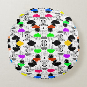 Coussins Ronds Motifs de nuages colorés mignons