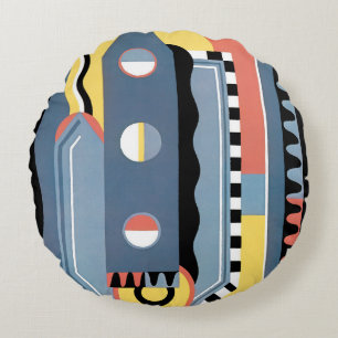 Coussins Ronds Motifs géométriques Jazz Pochoir Art Déco Vintage