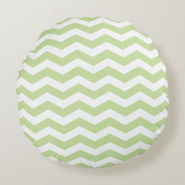 Coussins ronds Motifs Green Chevron (Devant)