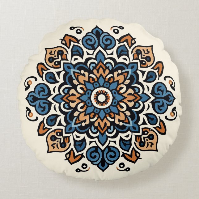 Coussins Ronds Motifs majestueux orientaux arabes (Devant)