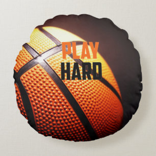 Coussins Ronds Motivation du basket-ball - jouer dur par le contr