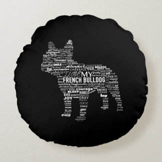 Coussins Ronds Mots Pour Décrire Mon Cadeau Français Bulldog
