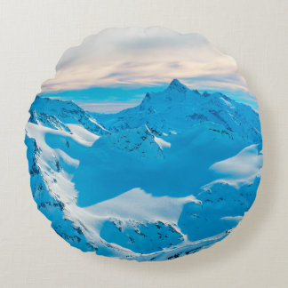 Coussins Ronds Mountains with snow peaks and sunset skysnow,alpin