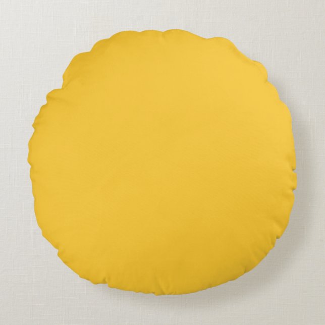 Coussins Ronds Moutarde jaune uni jaune couleur simple (Devant)