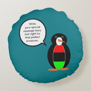 Coussins Ronds Ms Penguin personnalisée Diaspora africaine parlan