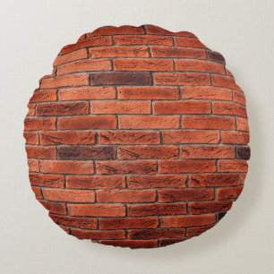 Coussins Ronds Mur de brique rouge texture grunge fond de la briq