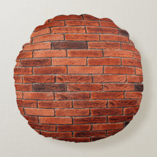 Coussins Ronds Mur de brique rouge texture grunge fond de la briq