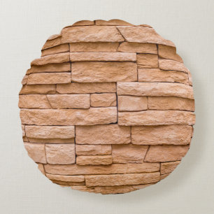 Coussins Ronds mur en brique de texture beige gros plan