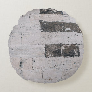 Coussins Ronds Mur en ciment gris