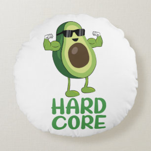Coussins Ronds Musculaire Hardcore Avocado drôle