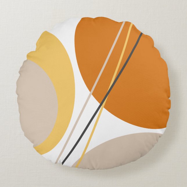 Coussins Ronds Mustard Rust Brown (Devant)