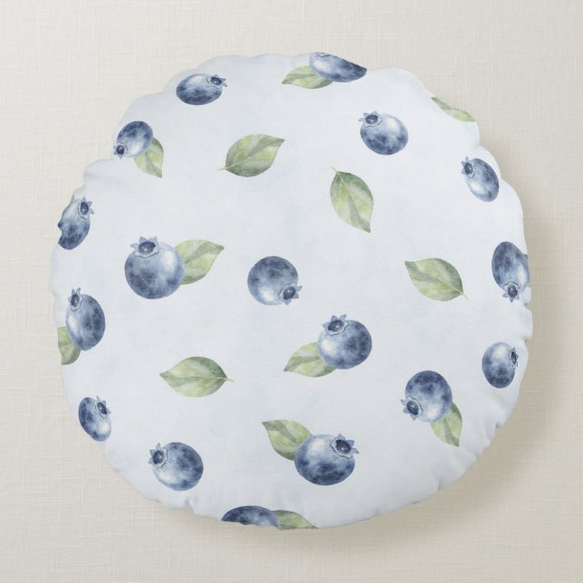 Coussins Ronds Myrtilles Bleues Fruit   (Devant)