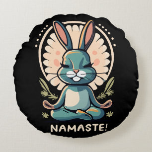 Coussins Ronds namaste lapin yoga lapin méditation