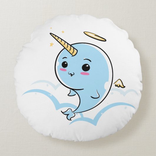 Coussins Ronds Narwhal Angel Cutie (Devant)