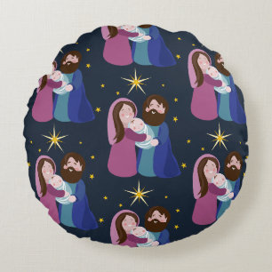 Coussins Ronds Nativité Noël