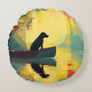 Coussins Ronds Nature Minimaliste Canot Labrador Noir